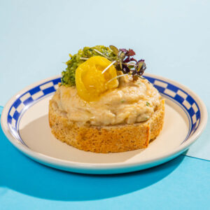 Baba ghanoush (padlizsánkrém), citrusos gremolata szendvics