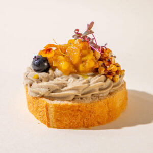 Duck liver mousse, quince chutney sandwich