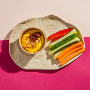 Baba ghanoush (tahinis padlizsánkrém) mártogatós