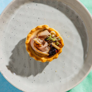 Rókagomba krém, sertésszűz tarte