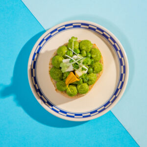 Cream of green peas, marinated feta sandwich 7 Cream of green peas, marinated feta sandwich